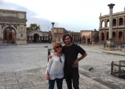 On location in Rome, filming Marco Polo, with Lorenzo Richelmy, who plays Marco Polo, 2014.